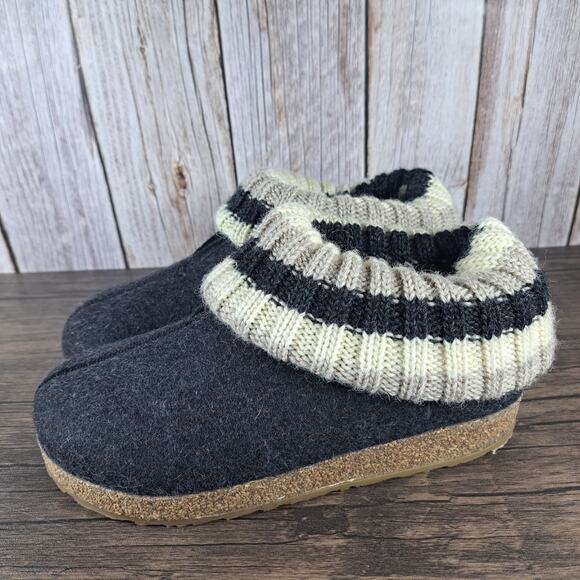 Haflinger Shoes - Haflinger Grizzly Felt Kristina Slipper Boot Charcoal Gray Women's Sz 6 EU 37